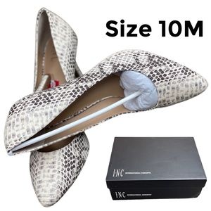 INC Zitah Pointed Natural Snake Skin Toe Pumps Dress Heels - NIB Size 10M